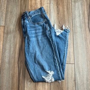 American Eagle Outfitters Light Blue Distressed High Rise Jeans